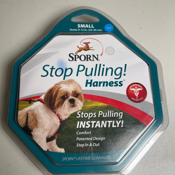 NEW Sporn Stop Pulling Dog Cat Pet Harness Size Small Neck 9-12 Inch Blue - Picture 1 of 5